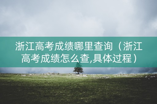 浙江高考成绩哪里查询（浙江高考成绩怎么查,具体过程）