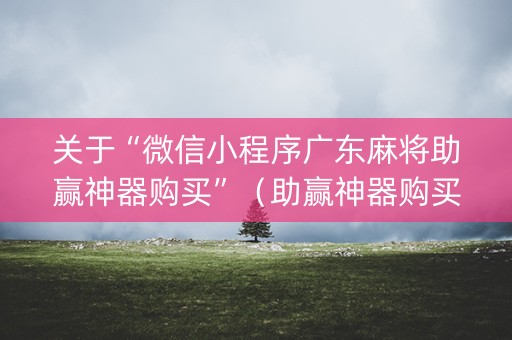 关于“微信小程序广东麻将助赢神器购买”（助赢神器购买)