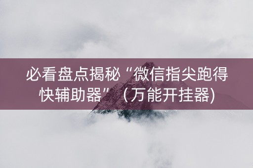 必看盘点揭秘“微信指尖跑得快辅助器”（万能开挂器)
