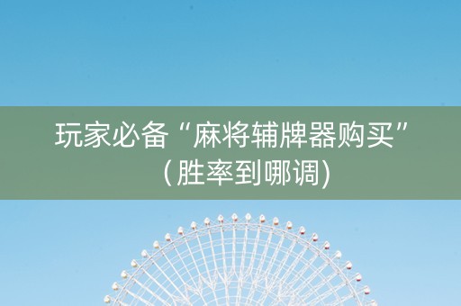 玩家必备“麻将辅牌器购买”（胜率到哪调)