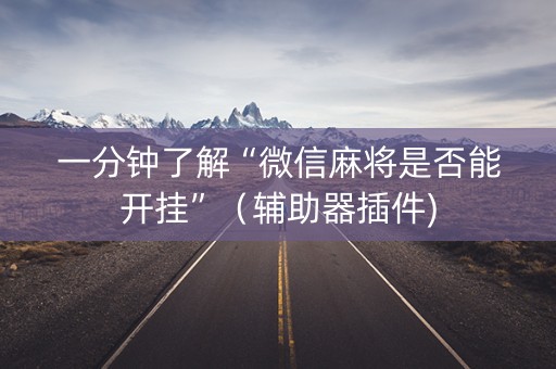 一分钟了解“微信麻将是否能开挂”（辅助器插件)