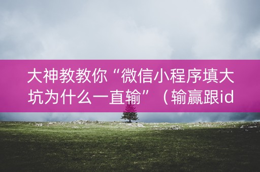 大神教教你“微信小程序填大坑为什么一直输”（输赢跟id号有关系吗)