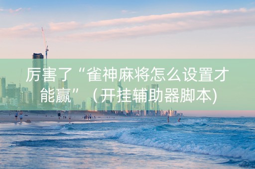 厉害了“雀神麻将怎么设置才能赢”（开挂辅助器脚本)