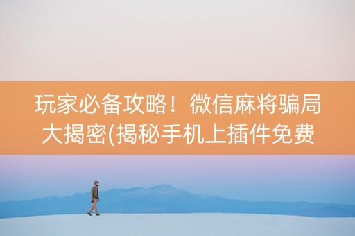 玩家必备攻略！微信麻将骗局大揭密(揭秘手机上插件免费)