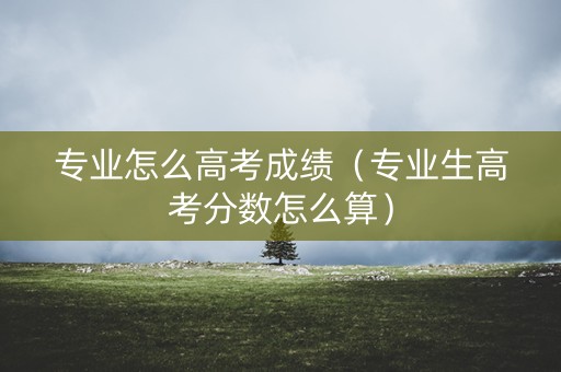 专业怎么高考成绩（专业生高考分数怎么算）