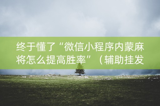 终于懂了“微信小程序内蒙麻将怎么提高胜率”（辅助挂发牌规律)