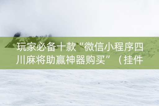 玩家必备十款“微信小程序四川麻将助赢神器购买”（挂件神器)