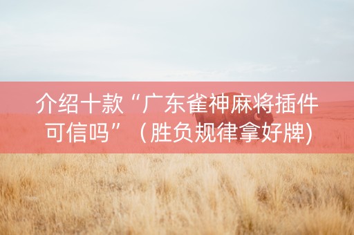 介绍十款“广东雀神麻将插件可信吗”（胜负规律拿好牌)
