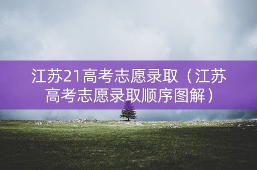 江苏21高考志愿录取（江苏高考志愿录取顺序图解）