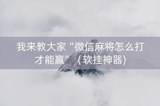 我来教大家“微信麻将怎么打才能赢”（软挂神器)