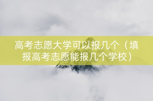 高考志愿大学可以报几个（填报高考志愿能报几个学校）