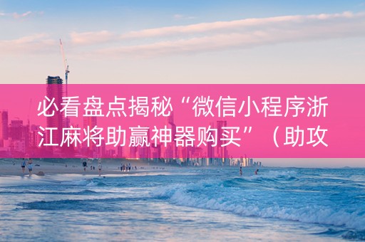 必看盘点揭秘“微信小程序浙江麻将助赢神器购买”（助攻神器)