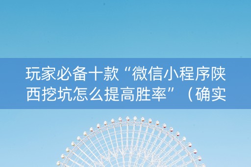 玩家必备十款“微信小程序陕西挖坑怎么提高胜率”（确实有插件吗)