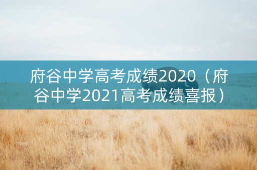 府谷中学高考成绩2020（府谷中学2021高考成绩喜报）