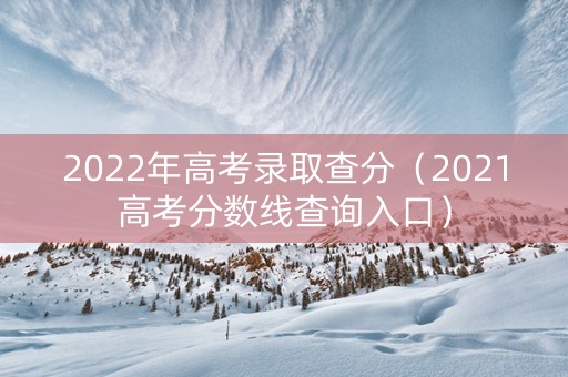 2022年高考录取查分（2021高考分数线查询入口）