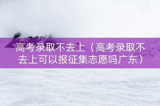 高考录取不去上（高考录取不去上可以报征集志愿吗广东）