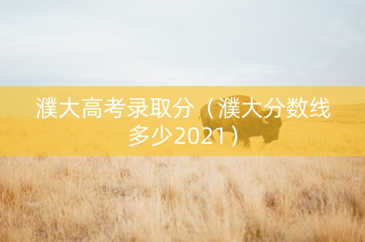 濮大高考录取分（濮大分数线多少2021）