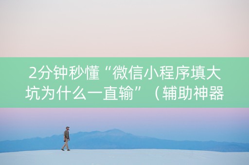 2分钟秒懂“微信小程序填大坑为什么一直输”（辅助神器免费)