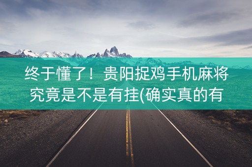 终于懂了！贵阳捉鸡手机麻将究竟是不是有挂(确实真的有挂)