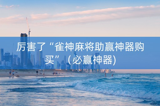 厉害了“雀神麻将助赢神器购买”（必赢神器)