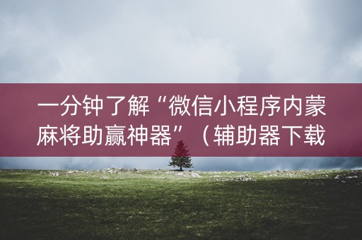 一分钟了解“微信小程序内蒙麻将助赢神器”（辅助器下载)