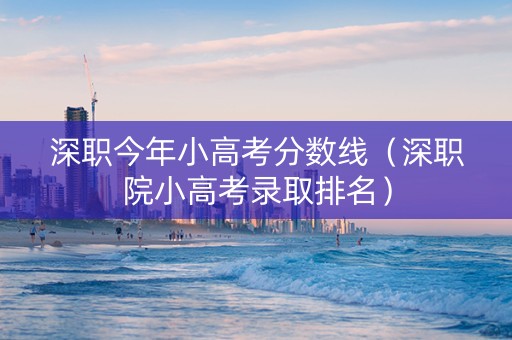 深职今年小高考分数线（深职院小高考录取排名）