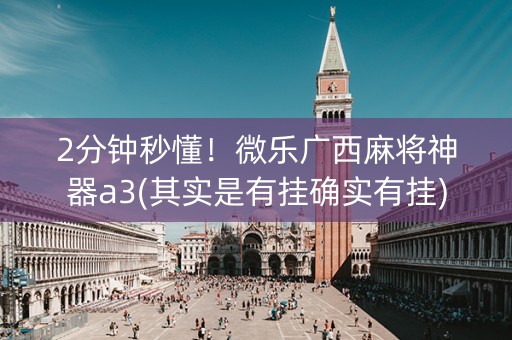 2分钟秒懂！微乐广西麻将神器a3(其实是有挂确实有挂)