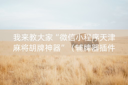 我来教大家“微信小程序天津麻将胡牌神器”（辅牌器插件购买)