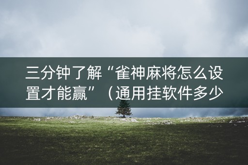三分钟了解“雀神麻将怎么设置才能赢”（通用挂软件多少钱)