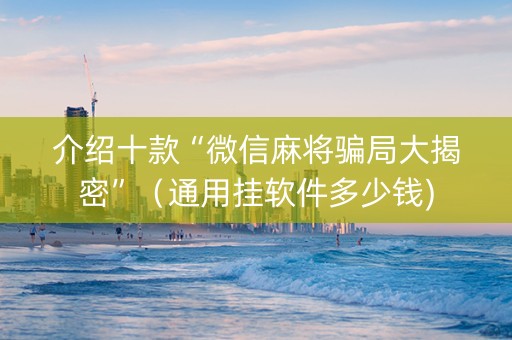 介绍十款“微信麻将骗局大揭密”（通用挂软件多少钱)