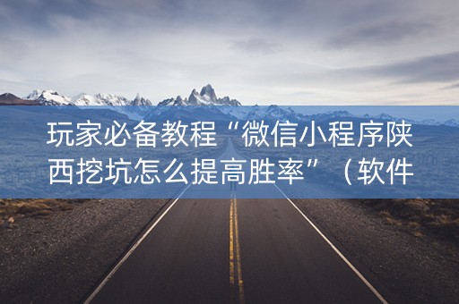 玩家必备教程“微信小程序陕西挖坑怎么提高胜率”（软件出售)