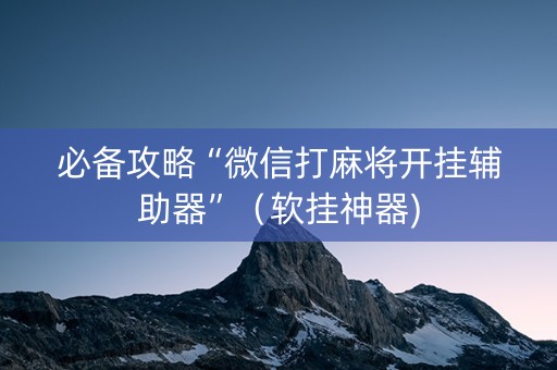 必备攻略“微信打麻将开挂辅助器”（软挂神器)