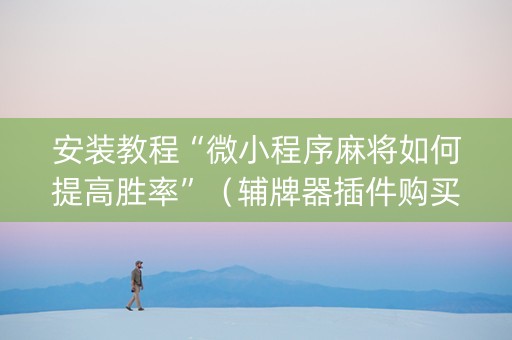 安装教程“微小程序麻将如何提高胜率”（辅牌器插件购买)