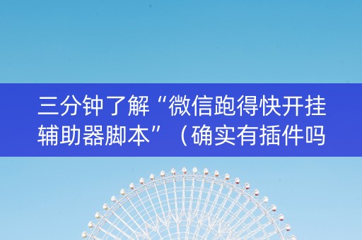 三分钟了解“微信跑得快开挂辅助器脚本”（确实有插件吗)