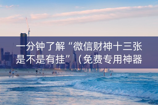 一分钟了解“微信财神十三张是不是有挂”（免费专用神器)