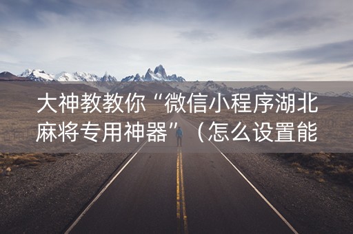 大神教教你“微信小程序湖北麻将专用神器”（怎么设置能有好牌)