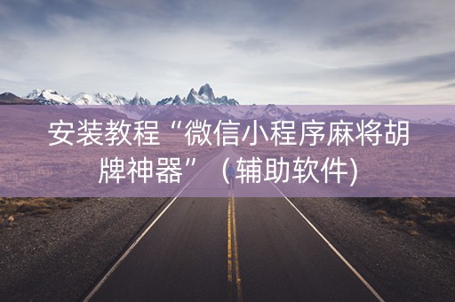 安装教程“微信小程序麻将胡牌神器”（辅助软件)