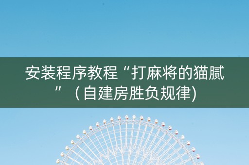 安装程序教程“打麻将的猫腻”（自建房胜负规律)