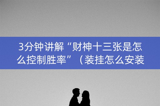 3分钟讲解“财神十三张是怎么控制胜率”（装挂怎么安装)