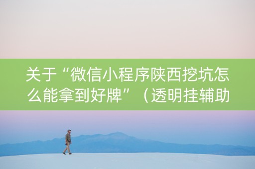 关于“微信小程序陕西挖坑怎么能拿到好牌”（透明挂辅助器)