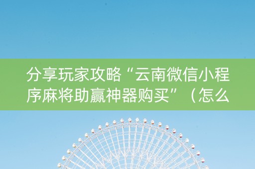分享玩家攻略“云南微信小程序麻将助赢神器购买”（怎么设置才能赢)