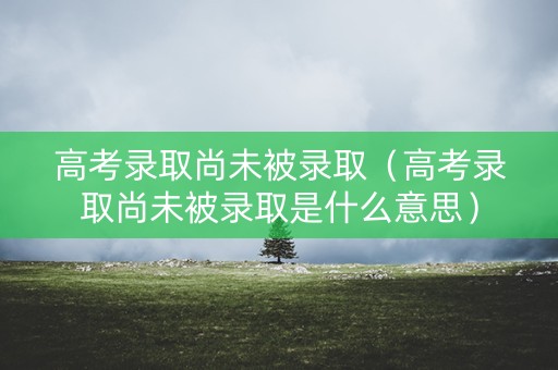 高考录取尚未被录取（高考录取尚未被录取是什么意思）