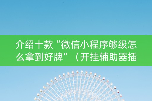 介绍十款“微信小程序够级怎么拿到好牌”（开挂辅助器插件)
