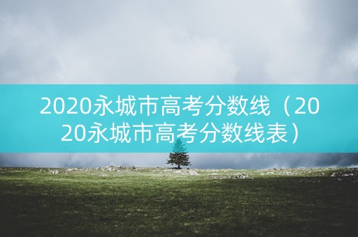 2020永城市高考分数线(2020永城市高考分数线表) 2020永城市高考分数线(2020永城市高考分数线表)