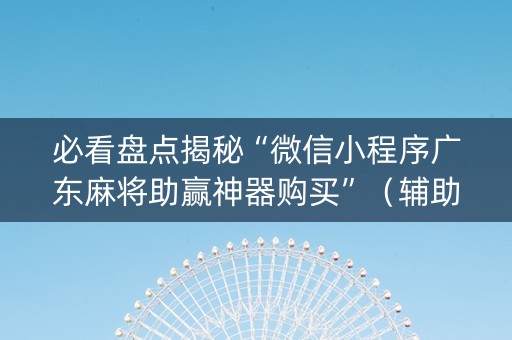 必看盘点揭秘“微信小程序广东麻将助赢神器购买”（辅助挂发牌规律)