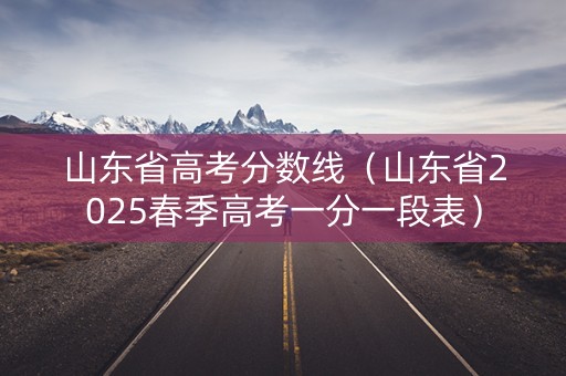 山东省高考分数线（山东省2025春季高考一分一段表）