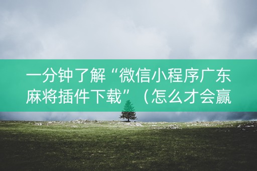 一分钟了解“微信小程序广东麻将插件下载”（怎么才会赢)