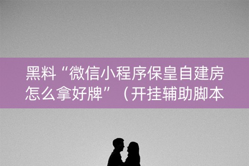 黑料“微信小程序保皇自建房怎么拿好牌”（开挂辅助脚本)