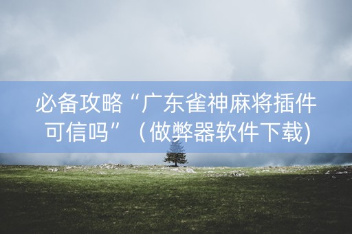 必备攻略“广东雀神麻将插件可信吗”（做弊器软件下载)
