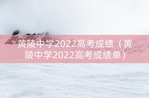 黄陵中学2022高考成绩（黄陵中学2022高考成绩单）